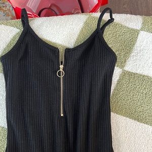 Black zip up bodysuit